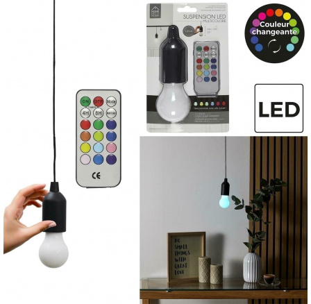 Závěsná lampa žárovka multicolor černá