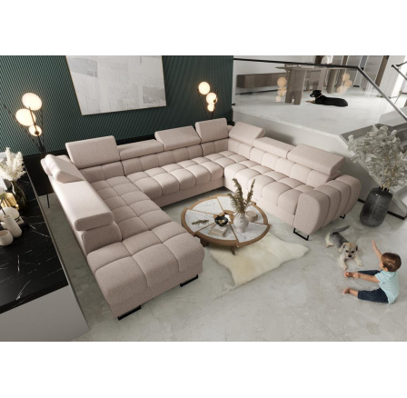 Rohová sedací souprava ASPEN MAX I 265x350x225 cm - pravá, béžová