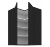 Horní skřínka SIENA - 60 x 60 GN-90 2F (90°), Černá mat/Černá mat