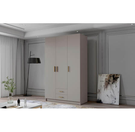 Skříň Arya I 120 - kašmír/zlaté úchytky