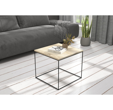 Konferenční stolek ELENA 50x50 Černý+Sonoma