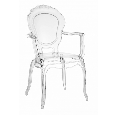 Průhledná židle Queen Arm