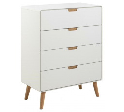 Komoda Lowell se 4 zásuvkami bílá