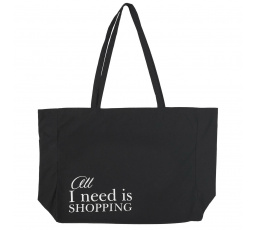 Taška shopper All I Need Is Shopping černá