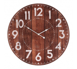Hodiny nástěnné - pr. 58 cm, hnědé, MDF, imitace dřeva