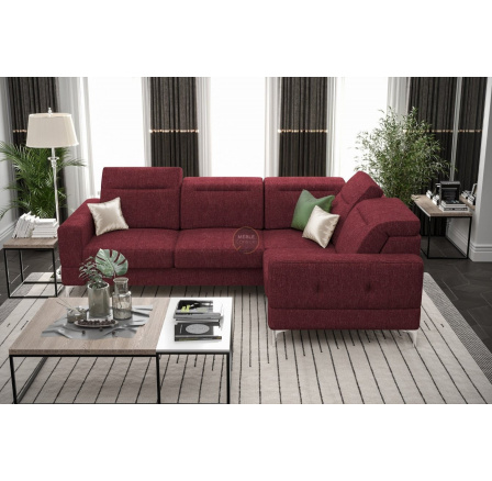 Rohová sedací souprava MALIBU 250X180 cm - vínová , pravá