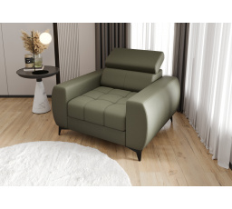 Křeslo PORTO 110 cm přírodní kůže - Kůže šedo-olivová