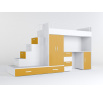 Vyvýšená postel PARADISE 5, Bílá Žlutá mat