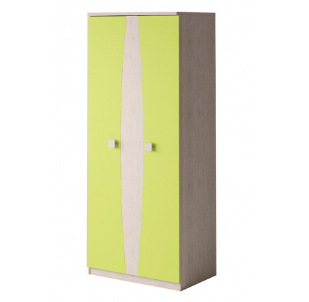 Šatní skříň TENUS TSZ2D T-15, dub santana/zelená Šatní skříň TENUS TSZ2D T-15, dub santana/zelená