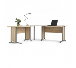 Rohový psací stůl OFFICE 80400/303, Dub sonoma/Stříbrná