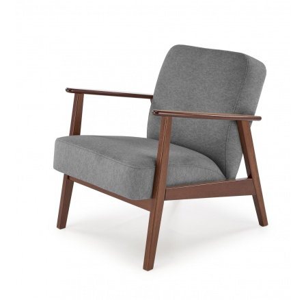 Křeslo MILANO 1S, Šedý Castel 93/Tmavý Ořech