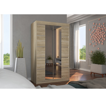 Posuvná skříň se zrcadlem GENUA 120 Sonoma+Sonoma