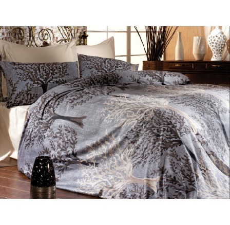 Saténový povlak na polštář Trees grey 40x40 Saténový povlak na polštář Trees grey 40x40