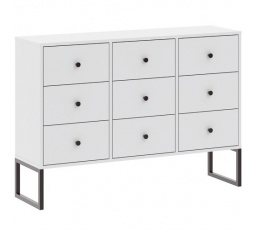 Komoda LINEA 9S, Bílá/Černá