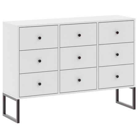 Komoda LINEA 9S, Bílá/Černá