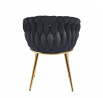 Sametová židle černá - zlatý rám K7-FX G