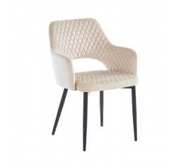 Židle velvet béžová - černý rám K3-FX B