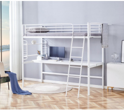 Patrová postel s psacím stolem 90x200 bílá LM6-FXJG