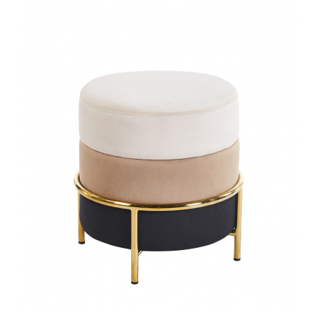 Taburet P8-FX (B)  béžový / cappuccino / černý / zlatý