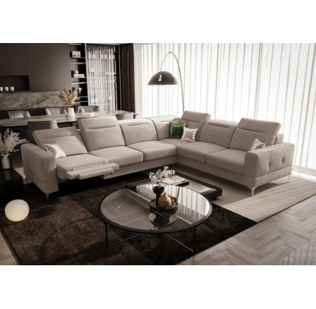 Rohová sedací souprava s funkcí , relax MALIBU MAX 320x250 - pravá, béžová