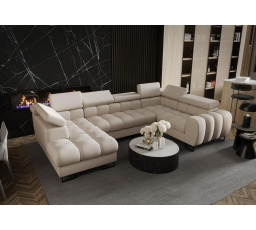 Rohová sedací souprava ASPEN MAX II 195x350x170 cm přírodní kůže - pravá, Kůže ecru