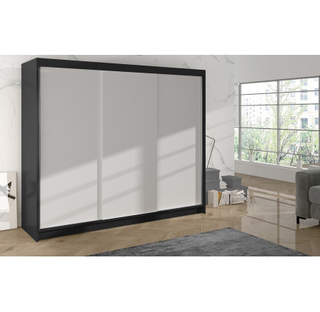 Skříň Debora II 200 - černá/bílá