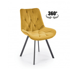 Jídelní otočná židle K519, Hořčice/Černá