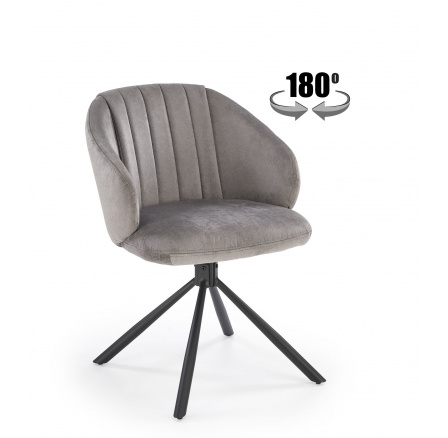 Jídelní otočná židle K533, Šedá/Černá