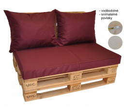Polstry na paletový nábytek voděodolné -barva bordó