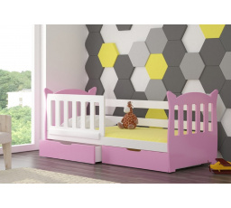 Postel s matrací LENA Bílá+Růžová