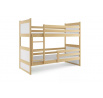 Dětská patrová postel RICO 90x200 cm, včetně matrací, Přírodní/Bílá