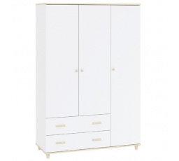 Šatní skříň GOODY 3D2S, Bílá/Akácie