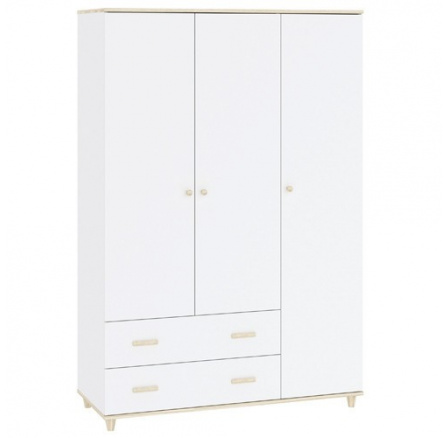 Šatní skříň GOODY 3D2S, Bílá/Akácie