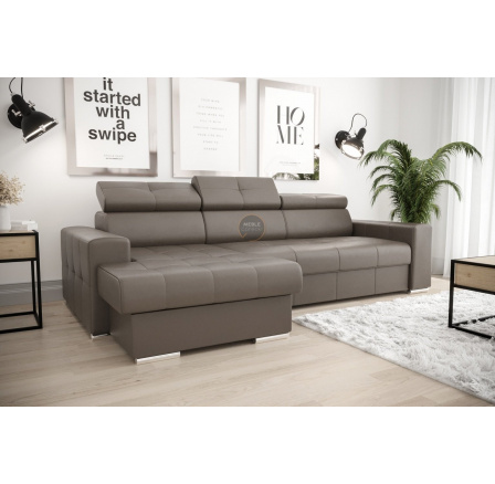Rohová sedací souprava MARGO 160x250 přírodní kůže - levá, Kůže odstín hnědé - U-19
