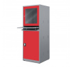 Průmyslová stacionární počítačová skříň STEVE, 640 x 1750 x 630 mm, antracitově-červená