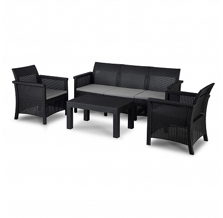 Sada Zahradního Nábytku SAVIO Černá Sada Zahradního Nábytku SAVIO Černá