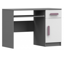 Psací stůl SMYK II - 08, Šedá/Bílá/Vřes