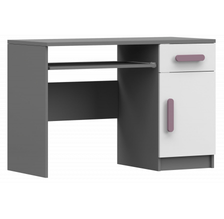 Psací stůl SMYK II - 08, Šedá/Bílá/Vřes