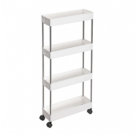 Pojízdný úložný vozík, plast, šedá, APV-E1008 WT