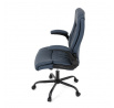 Kancelářské křeslo, houpací mechanismus, modrá ekokůže, KA-Y344 BLUE