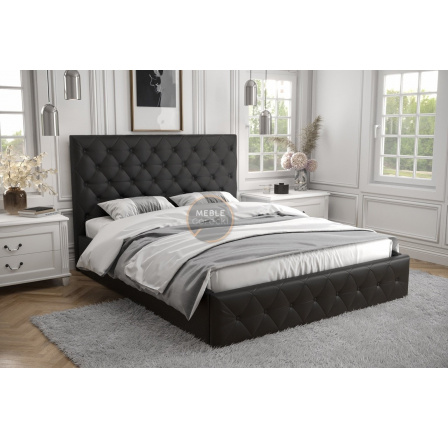 Postel ROMA - 160x200, Dřevěná, černá eko kůže Postel ROMA - 160x200, Dřevěná, černá eko kůže