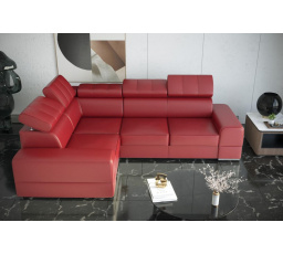Rohová sedací souprava ROYAL II 280×210 přírodní kůže - červená kůže , levá
