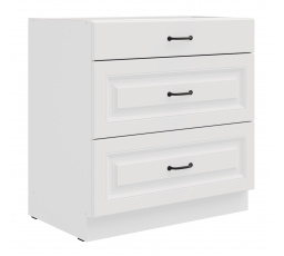 Dolní skřínka STELLO - 80 D 3S BB, Bílá/Bílá
