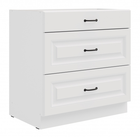 Dolní skřínka STELLO - 80 D 3S BB, Bílá/Bílá