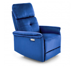 Polohovací křeslo SEMIR s USB, Tmavě modrá