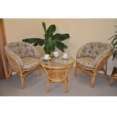 Ratanová sedací souprava Bahama malá polstr MAXI levandule Ratanová sedací souprava Bahama malá polstr MAXI levandule