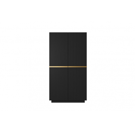 Šatní skříň Nicole, černý mat / zlaté úchyty