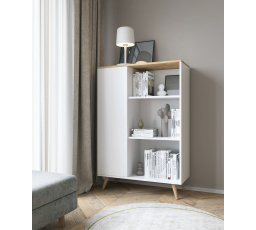 Regál FONZI 90x40 Bílý+Craft Zlatý