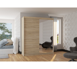 Posuvná skříň se zrcadlem VIKI 180 Sonoma+Sonoma