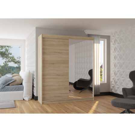 Posuvná skříň se zrcadlem VIKI 180 Sonoma+Sonoma